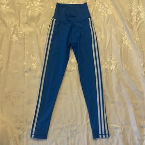 Adidas leggings- XS- Blue with white stripes